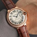 Cartier 18K Gold 42MM Mechanical Movement With Diamond Men's Watch